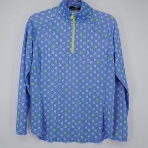 RLX Ralph Lauren Bel Air Country Club 1/4 Zip Pullover Women Small Golf Palms